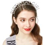 NessiWorld Gümüş Kristal Taşlı Birthday Girl Doğum Günü Tacı İthal Ürün A Kalite 17x16 cm