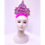 Nessiworld Happy Birthday Neon Pembe Renk Doğum Günü Tacı 24X15 cm