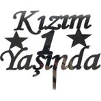 Nessiworld Kızım 1 Yaşında İlk Yaş Doğum Günü Partisi Pleksi Pasta Süsü Gümüş Renk