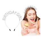 NessiWorld KristalTaşlıGümüşBirthdayGirlYazılıDoğumGünüPartiTacı19x11cm