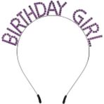 Nessiworld Mor Renk Kristal Taşlı Parlak Birthday Girl Yazılı Taç 16 x 17 cm