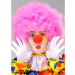 Nessiworld Pembe Renk Kıvırcık Afro Bonus Peruk Takma Saç ve Kırmızı Burun Seti