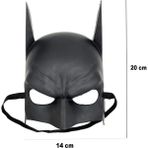 Nessiworld Siyah Renk Çocuk Boy Arkadan Lastikli Batman Maskesi 20 x 14 cm - Çok Renkli
