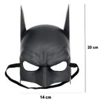 NessiWorld Siyah Renk Çocuk Boy Arkadan Lastikli Batman Maskesi A Kalite 20x14 cm
