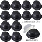 Nessiworld Siyah Renk Simli Melon Yuvarlak Parti Şapkası 12 Adet