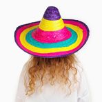 NessiWorld Sombrero Meksikaa Şapkası Renkli Örme Hasır Çocuk Boy