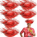 Nessiworld Tropikal Parti Kırmızı Hasır Hawaii Şapkası 13X36 Cm