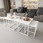 Nest 2+1 orta Sehpa Seti - Beyaz-Beyaz