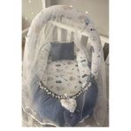 Nest Denim Wafle Pike Ve Müslin Kumaş Ponponlu Oyuncak Aparatlı Jaju-babynest Anne Yanı