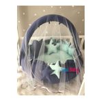Nest Lacivert - Mint Lüx Oyun Minderi Jaju-babynest Cibinlik Tül Oyuncak Aparat Set