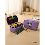 Nest Life Kuromi Karakterli Fermuarlı ve Bölmeli Şirin Lila Kalemlik