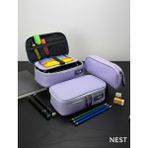 Nest Life Sert ve Dayanıklı Fermuarlı Lila Kumaş Şık ve Sade Kalemlik