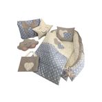 Nest Mavi Yıldızlı Lüx Jaju-babynest Anne Yanı Bebek Yuvası 7 Parça Set