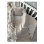 Nest Pike Ve Poplin Kumaş Tasarım Ponponlu 3'lü Jaju-babynest Anne Yanı Bebek Yatağı Set