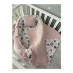 Nest Pudra Örgü Pike Kumaş Ve Müslin Kumaş Ponponlu 3'lü Jaju-babynest Anne Yanı