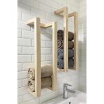 Nest Woodtr Doğal Masif Ham Ahşap Havluluk Dekoratif Banyo Rafı Banyo Havlu Düzenleyici 60X20cm (1 Adet)