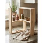 Nest WoodTR Nest Wood Doğal Ham Ahşap 2parça Modüler Baharatlık Rafı – Mutfak Tezgah Üstü Düzenleyici Baharat Standı 45X65CM