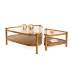 Nesta İkili Set Orta Sehpa, Ceviz Bronz Cam