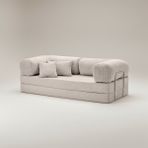Nestime® 200X100 cm Modüler Sünger Koltuk Yatak Olabilen • Fitilli Kadife • Çıkarılabilir & Yıkanabilir Kılıf - Krem - 22 DNS ORGINAL