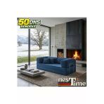 Nestime 200X100 Comfortnest Fitilli Kadife Kanepe| Yatak Olabilen, Dayanıklı Orta Sert Sünger. Lacivert
