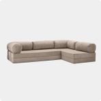 Nestime® 300X200 cm Açık Köşe Modüler Sünger Koltuk Takımı Yatak Olabilen • Fitilli Kadife • Çıkarılabilir & Yıkanabilir Kılıf - Bej - 50 DNS BONDEKS SÜNGER
