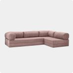 Nestime® 300X200 cm Açık Köşe Modüler Sünger Koltuk Takımı Yatak Olabilen • Fitilli Kadife • Çıkarılabilir & Yıkanabilir Kılıf - Pembe - 50 DNS BONDEKS SÜNGER