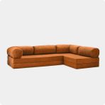 Nestime® 300X200 cm Açık Köşe Modüler Sünger Koltuk Takımı Yatak Olabilen • Fitilli Kadife • Çıkarılabilir & Yıkanabilir Kılıf - Turuncu - 50 DNS BONDEKS SÜNGER
