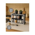 Nesto Home 12'Lİ Set 250 ml Kendinden Yapışkanlı Kaşıklı Standlı Baharatlık Düzenleyici