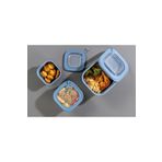 Nesto Home 3'lü Kapağıyla Birlikte Mikrodalgaya Uyumlu Saklama Kabı Set 1X600 1X1100 1X1800