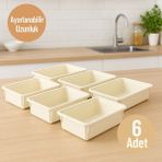 Nesto Home 6'lı Set Boyu Ayarlanabilir Çok Amaçlı Çekmece İçi Düzenleyici Kaşıklık Ve Bıçaklık Set Orta Boy