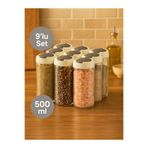 Nesto Home 9'lu Set 500 ml Cam Baharatlık Seti