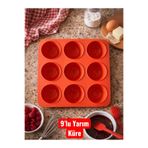 Nesto Home 9'lu Silikon Yarım Küre Kek Muffin ve Çikolata Kalıbı
