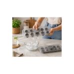 Nestora Kitchen Silikonlu Bas Çıkar Buzluk - 10 Hazneli Kapaklı Yapışmaz Silikon Kokteyl Sunum Buz Kalıbı Gri