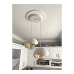 Nestvibe Beton Görünümlü Modern Şık İskandinav Tarz 2 Başlı Avize (25cm) (ampul Dahil Değildir) Nestvibe Beyaz
