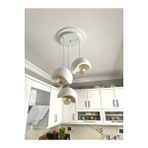 Nestvibe Beton Görünümlü Modern Şık İskandinav Tarz 3 Başlıklı Avize (25cm) (ampul Dahil Değildir) Nestvibe Beyaz