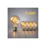 Nestvibe G95 Led Filament Ampul 4W E27 2700K Sıcak Sarı 400 Lümen Dimmerli Dekoratif Rustik Ampül