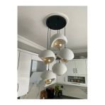 Nestvibe Modern 5'Li Avize Beton Dokulu - Salon Ve Oturma Odası İçin Şık Tasarım Nestvibe