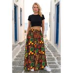 NET Boutique KADIN DESENLİ BOL PAÇA LASTİKLİ CEPLİ PANTOLON