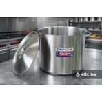 Net Çelik Kapaklı Endüstriyel Silindir Tencere 40X32 cm 40 Litre - Inox