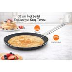 Net Çelik NET ÇELİK İnci Serisi Endüstriyel Krep Tavası 32 Cm - Siyah