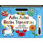 Net Çocuk Yayınları Adım Adım Resim Yapıyorum - Mavi Kapak - Silinebilir Etkinlik Kitabım + Labirent Kitabı + 4 Kitap Set