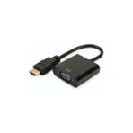 Net Dünya HDMI To VGA Kablo Çevirici Dönüştürücü Görüntü Altın Uçlu FHD Siyah