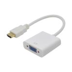 Net Dünya HDMI To VGA Kablo Çevirici Dönüştürücü Görüntü Altın Uçlu Full HD Beyaz