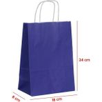 Net Market Büküm Saplı Kağıt Çanta Lacivert 18 x 8 x 24 (25 Adet)