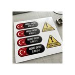 NET REKLAM İsme Özel UV Baskı Motosiklet Kask & Depo Sticker Seti - Kişiye Özel İsimli Kan Grubu Ve Uyarı Etiketi (10cm)