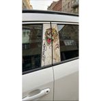 NET REKLAM Özel Tasarım Ed Hardy Tiger Serisi Kapı Direği Folyo Kaplama 25 x 50 cm 2 Adet > Her Araca Uyumlu > Araç Aksesuar