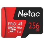Netac 256G MicroSDXC V30/A1/C10 NT02P500PRO-256G-R P500 Extreme Pro Hafıza Kartı