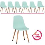 Netaks Abant Sandalye Pp (Yeşil) Ahşap (Naturel) Ayaklı 6lı