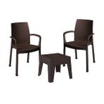 Netaks Estelia Efes 2'li Set (2 Sandalye +1 Sehpa Camsız) Ekonomik Ürün Bahçe Balkon