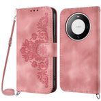 Netany Huawei Mate 60 Pro için cep telefonu zinciri kılıf, Huawei Mate 60 Pro için cep telefonu kılıfı, zincirli, katlanabilir, poliüretan deri kolye, katlanır kılıf ve kordon, kayışlı kapaklı